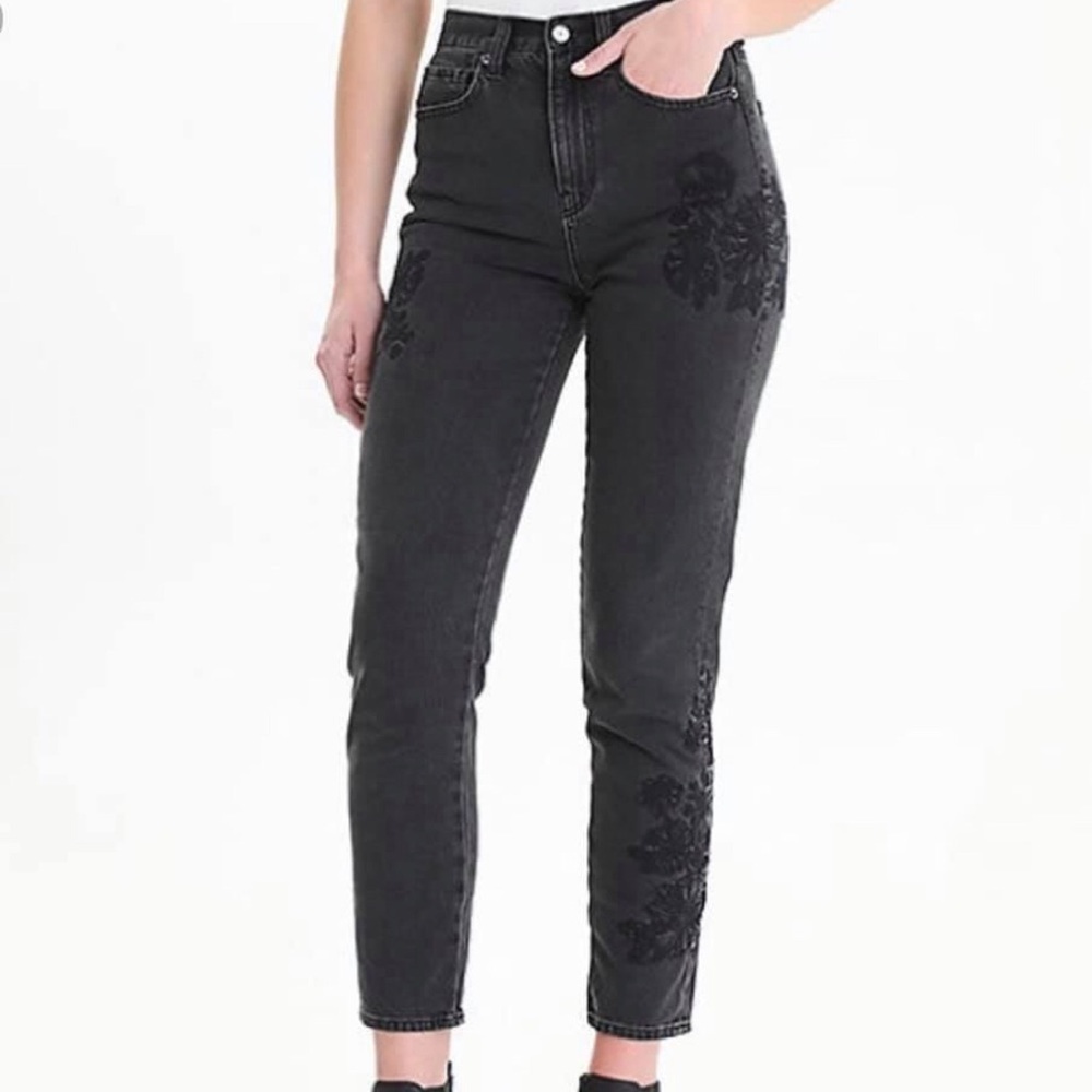 Floral mom jeans